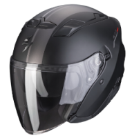 Мотошлем EXO-230 SR, цвет Черный Матовый/Серебристый Металлик